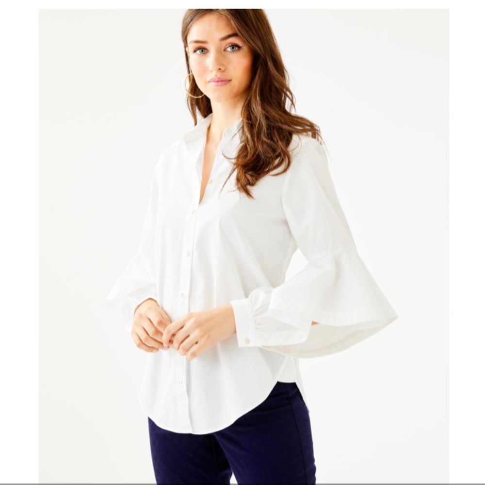 LILLY‎ PULITZER Natalia Shirt In Resort White